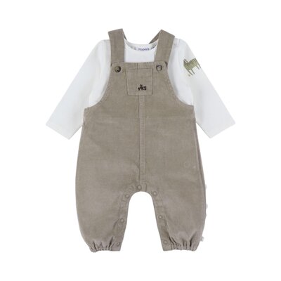 Set tshirt + dungaree corduroy green Sweet Zebra