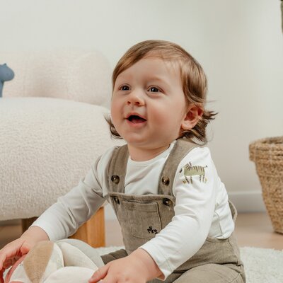 Set tshirt + dungaree corduroy green Sweet Zebra