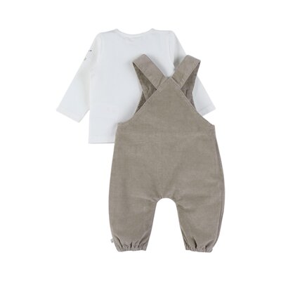 Set tshirt + dungaree corduroy green Sweet Zebra