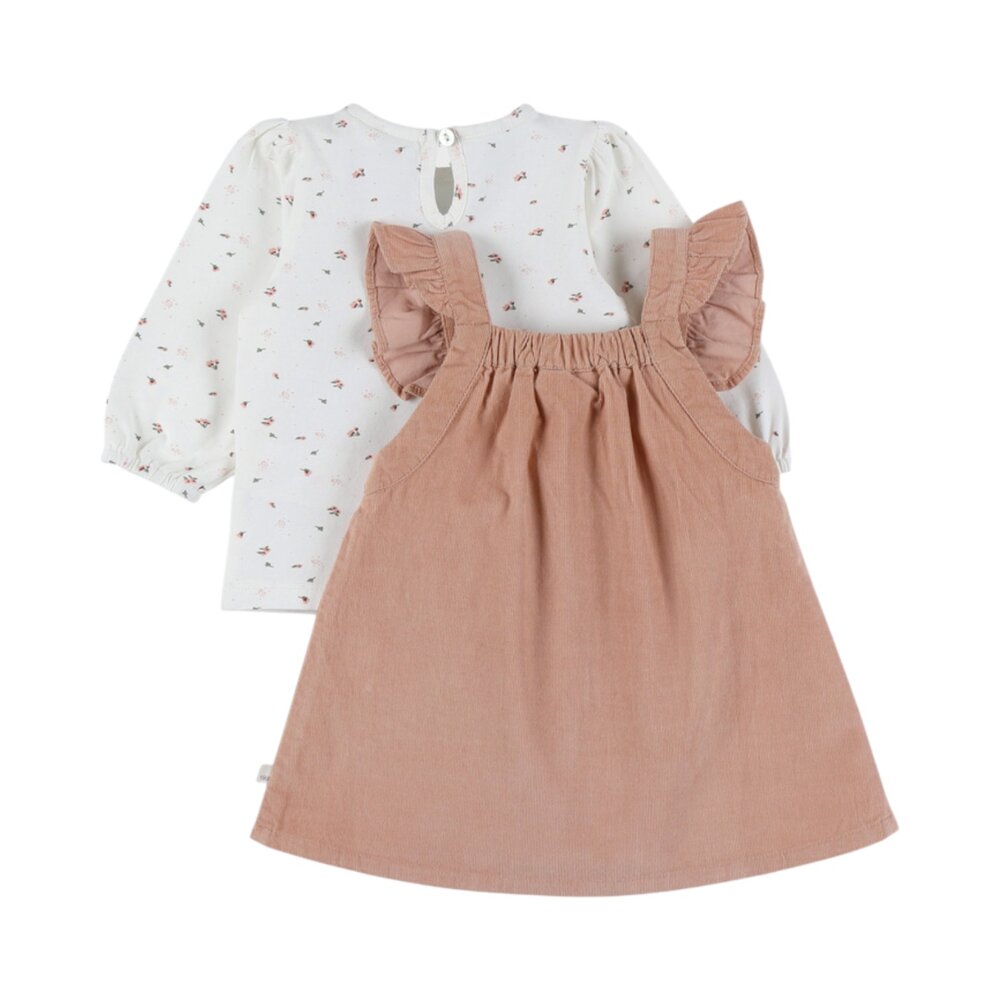 Set jurk en T-shirt in ribfluweel Trousseau