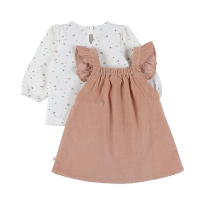 Set jurk en T-shirt in ribfluweel Trousseau