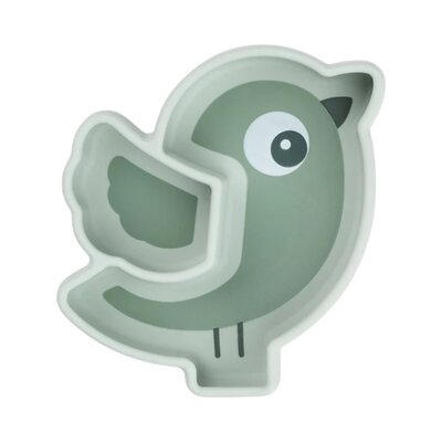 Silicone Stick&Stay snack bord Birdee Green
