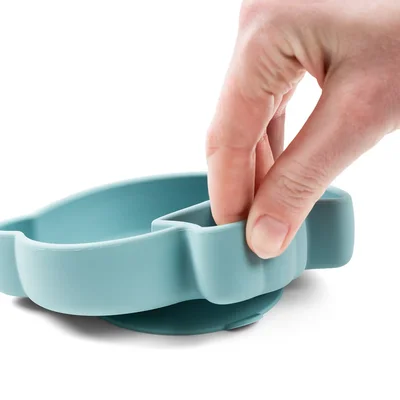 Silicone Stick&Stay snack plate Birdee Blue