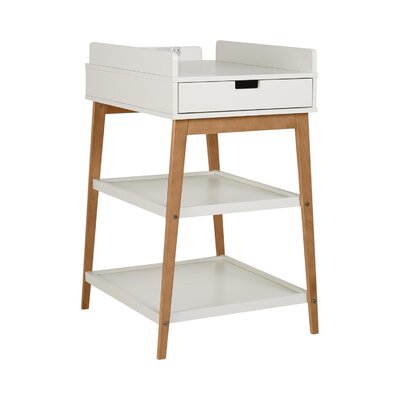 Luiertafel hip + lade Clay/walnut