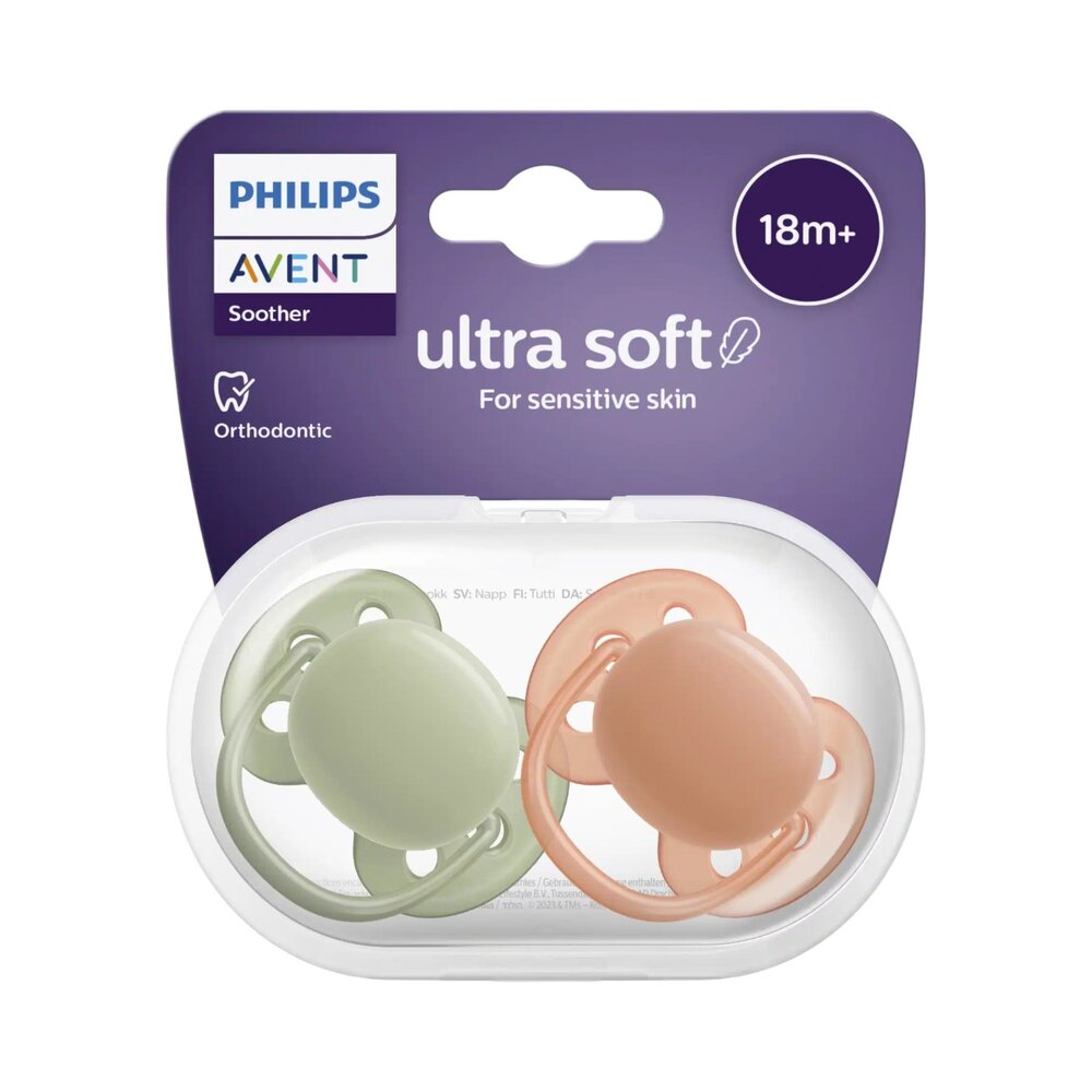 Fopspeen +18M Ultra Soft Kaki/Terracotta