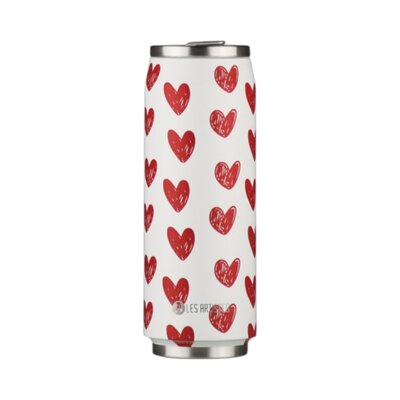 Thermosbeker / drinkfles blik 500ml Hartjes