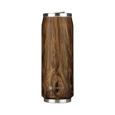 Thermosbeker / drinkfles blik 500ml Wood