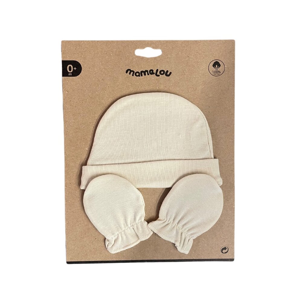 Set babymuts en krabwantjes Ivory