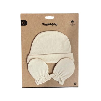 Set babymuts en krabwantjes Ivory