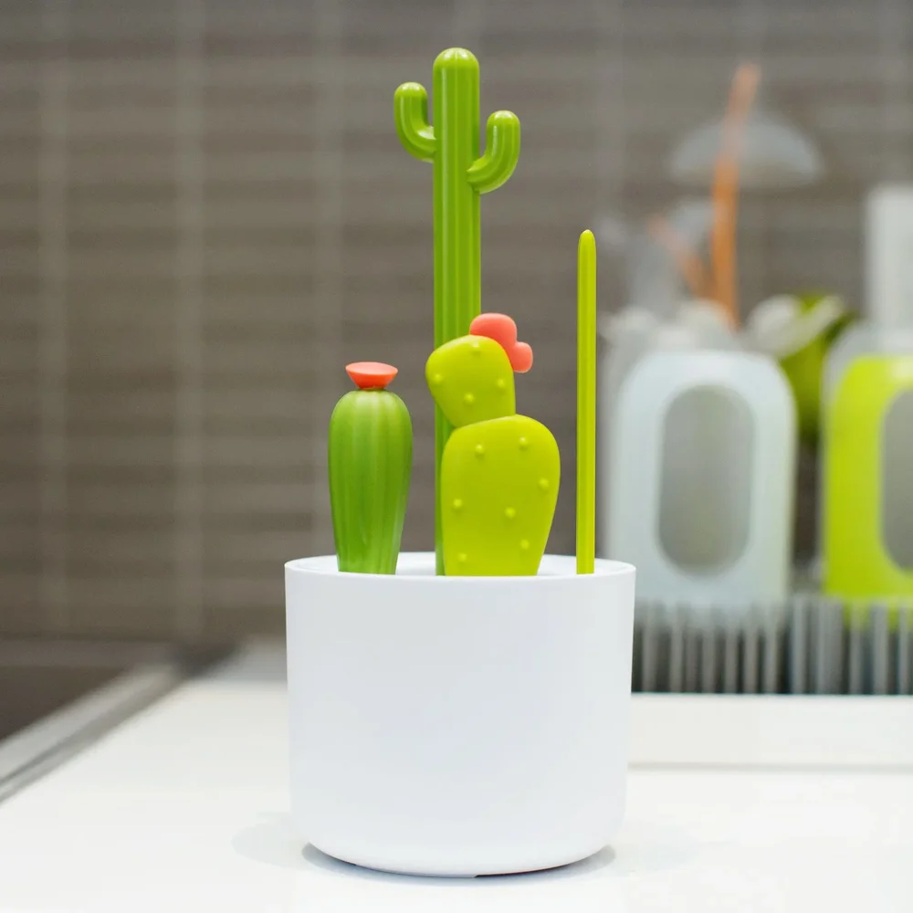 Flessenborstelset cacti Wit