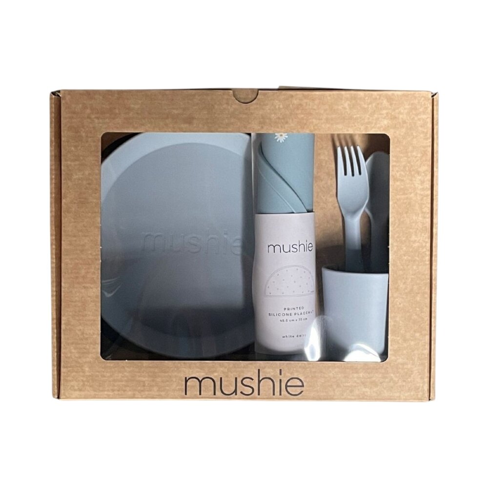 Geschenkdoos - Eetsetje met rond bord Powder blue
