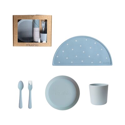 Geschenkdoos - Eetsetje met rond bord Powder blue