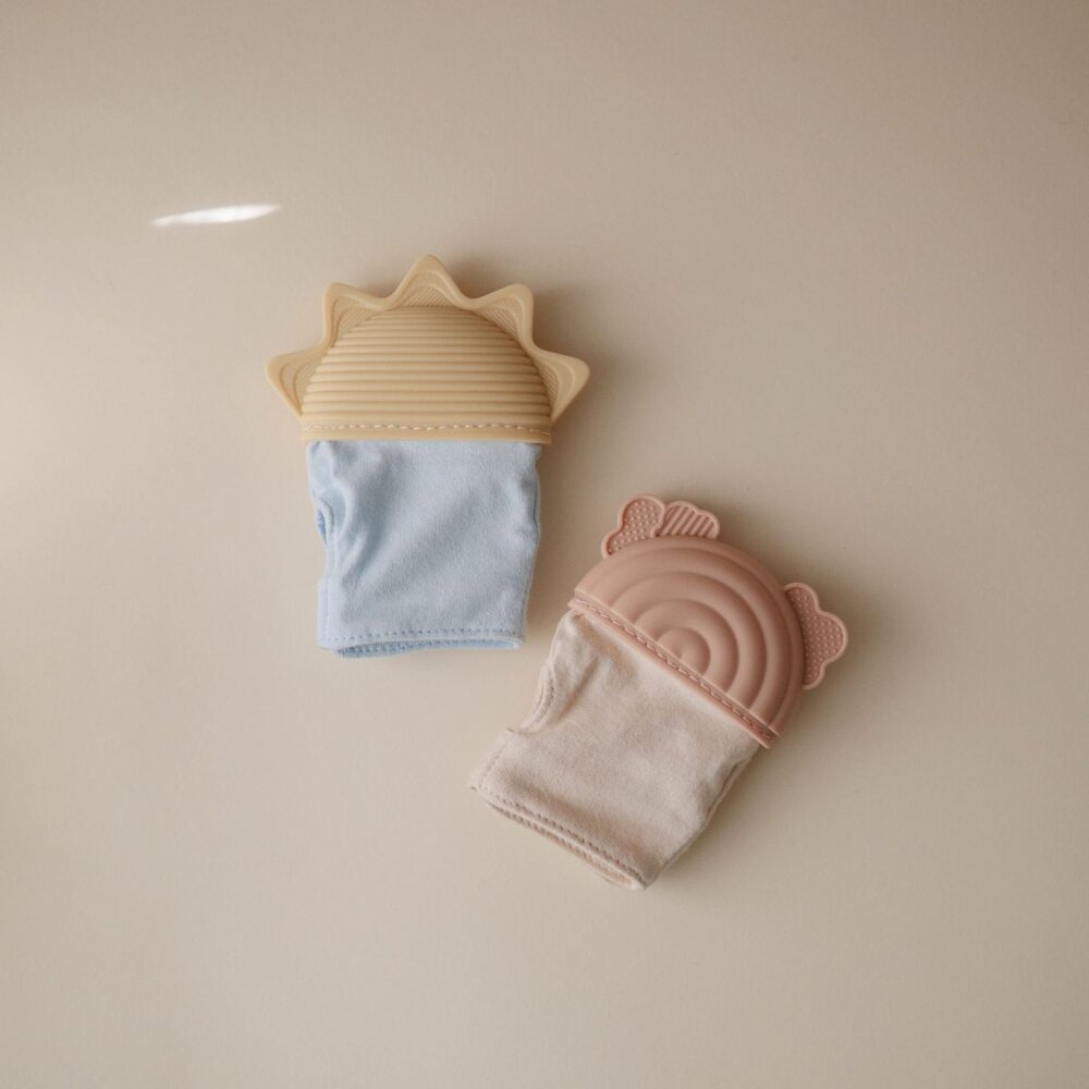 Bijthandschoen Sunshine/baby blue