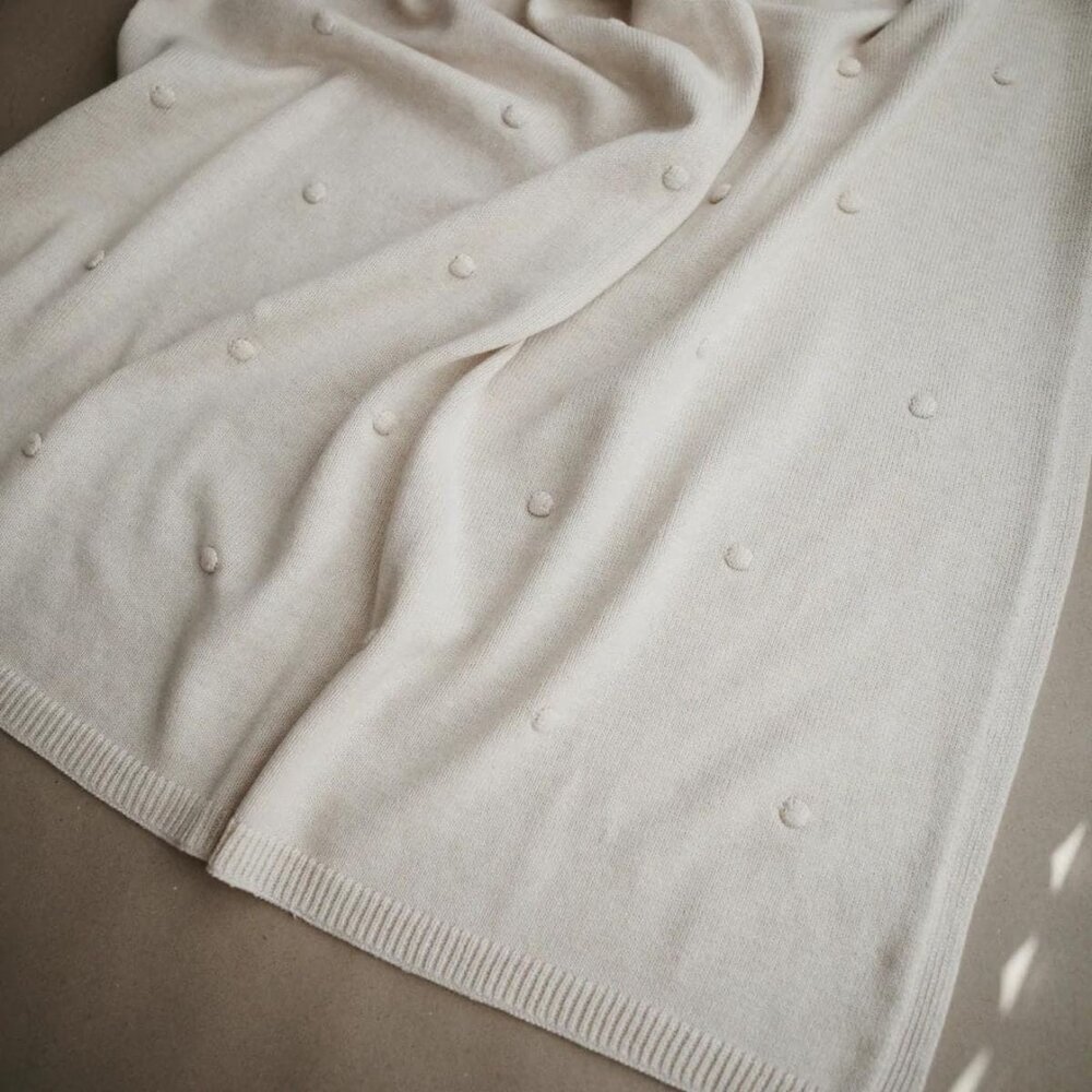 Deken - Textured Dots Off White Melange