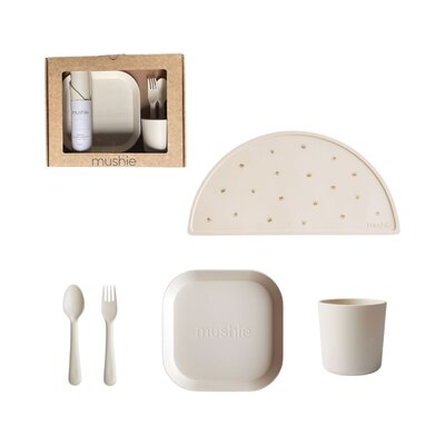 Geschenkdoos - Eetsetje met vierkant bord ivory
