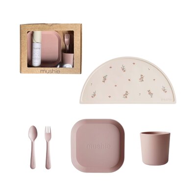 Geschenkdoos - Eetsetje met vierkant bord Blush