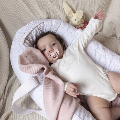 Fopspeen Binky Bow 3m+ Silicone Misty pink