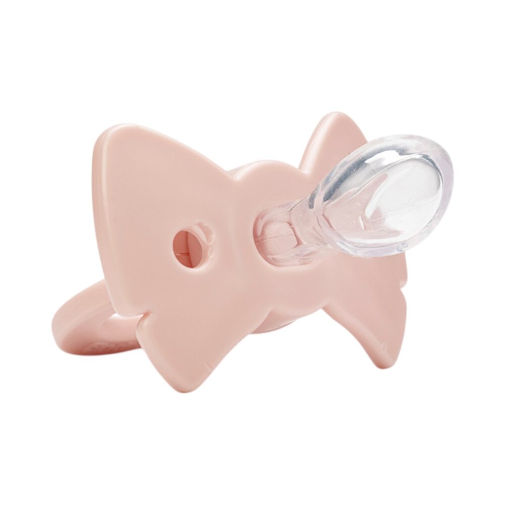 Fopspeen Binky Bow 3m+ Silicone Misty pink