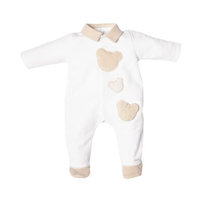 FO B rompersuit 3 teddy bears White/beige