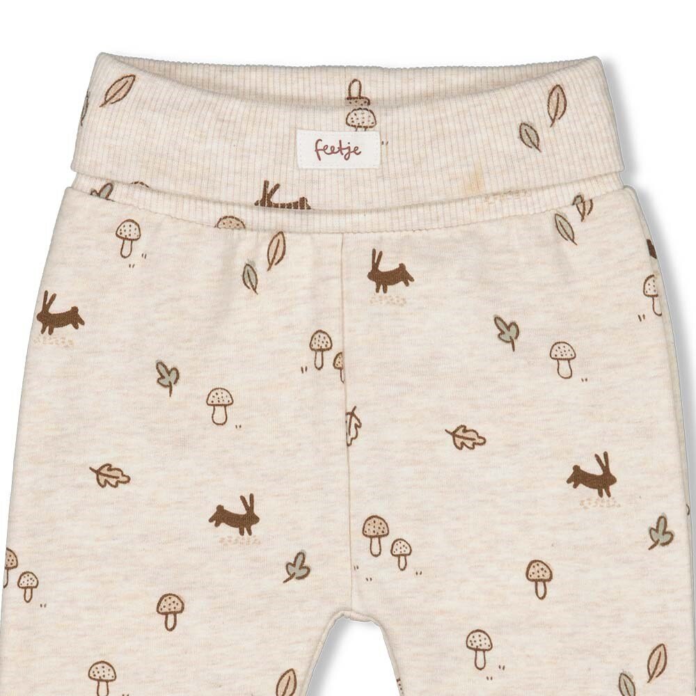 Broek little forest friends Offwhite melange