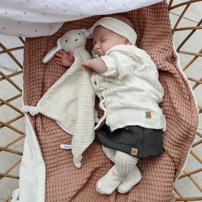 Tights in Bamboo - Striped Off White