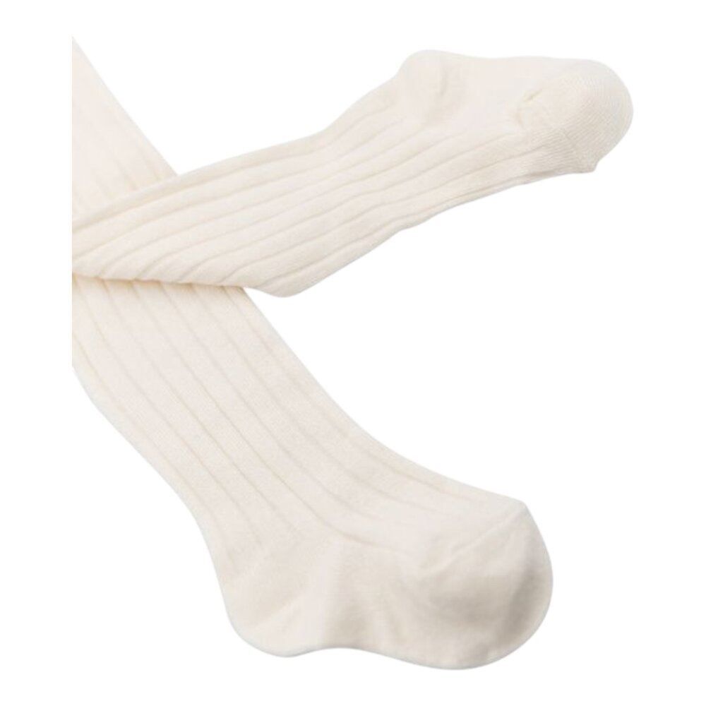 Tights in Bamboo - Striped Off White