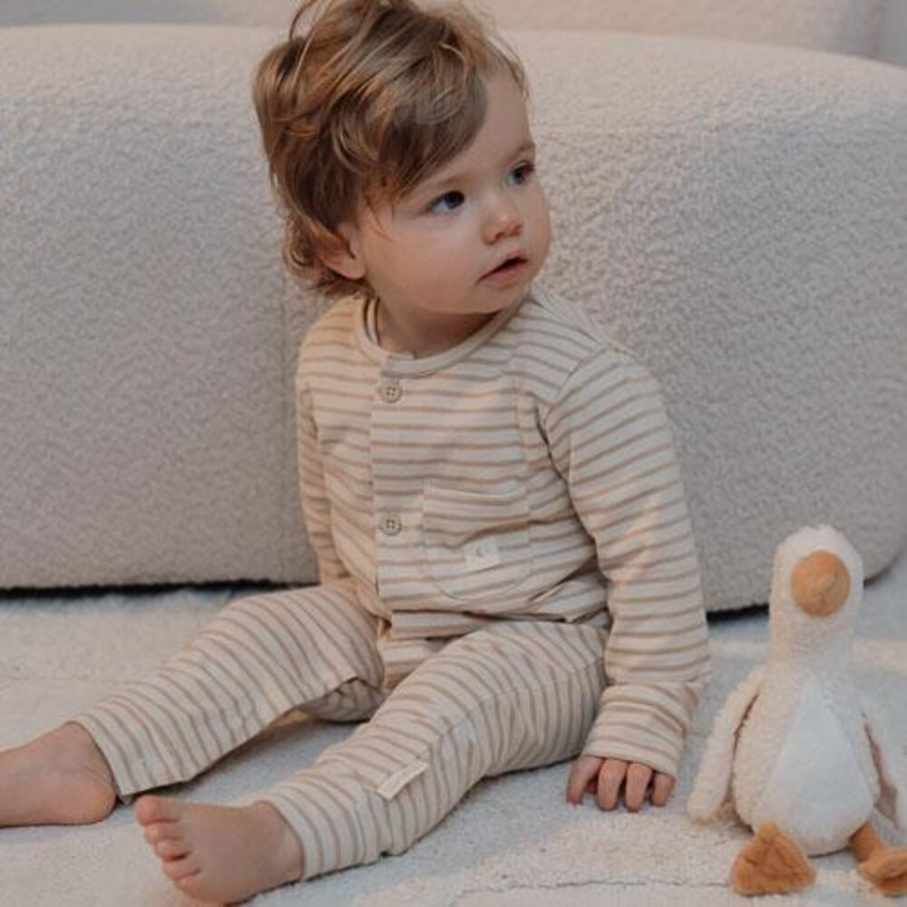 Éen-delige Pyjama Natural stripes
