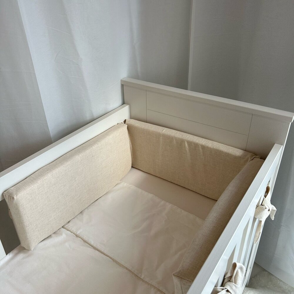 bedomrander 60/70 linnen beige + lintstrikken linnen beige met vulling mousse 5cm bedomrander 60/70 linnen beige + lintstrikken linnen beige met vulling mousse 5cm