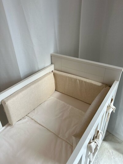 bedomrander 60/70 linnen beige + lintstrikken linnen beige met vulling mousse 5cm