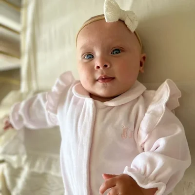 Babypakje Velours met Ruffles Soft Pink