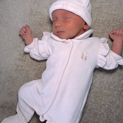 Babypakje Velours met Ruffles Soft Pink