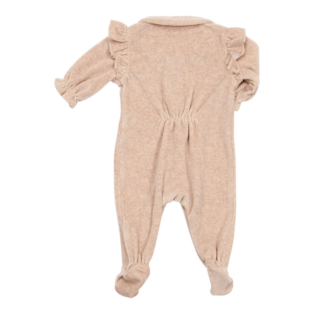 Babypakje Velours met Ruffles Camel