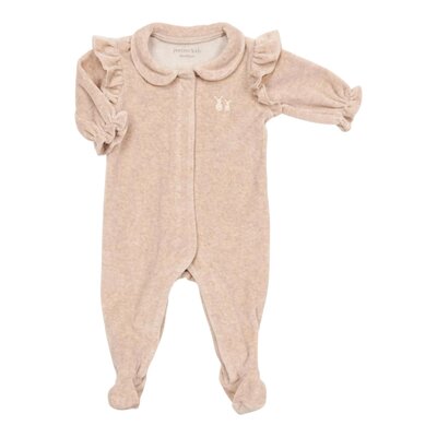 Babypakje Velours met Ruffles Camel