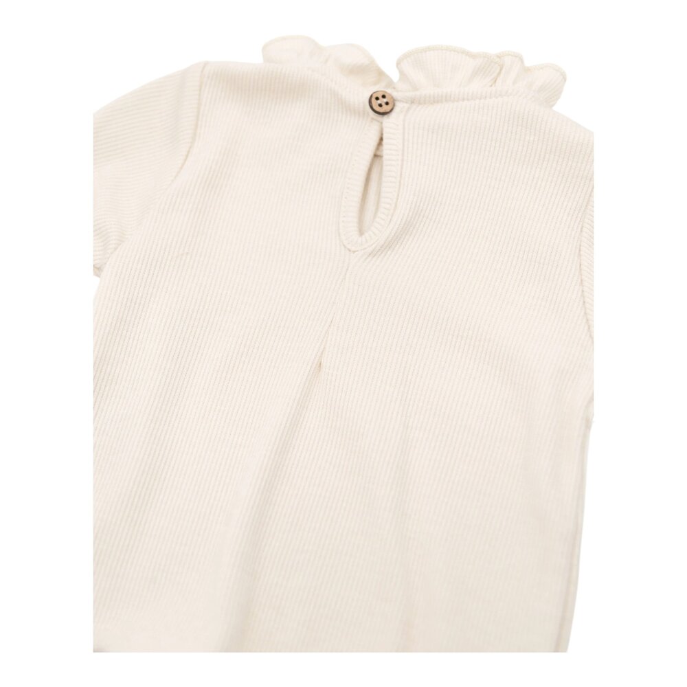 Shirt met rucheskraag warm white Shirt met rucheskraag warm white