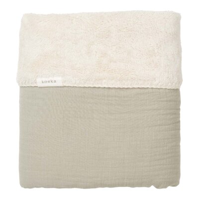 Ledikantdeken teddy Faro 100x150 cm sage