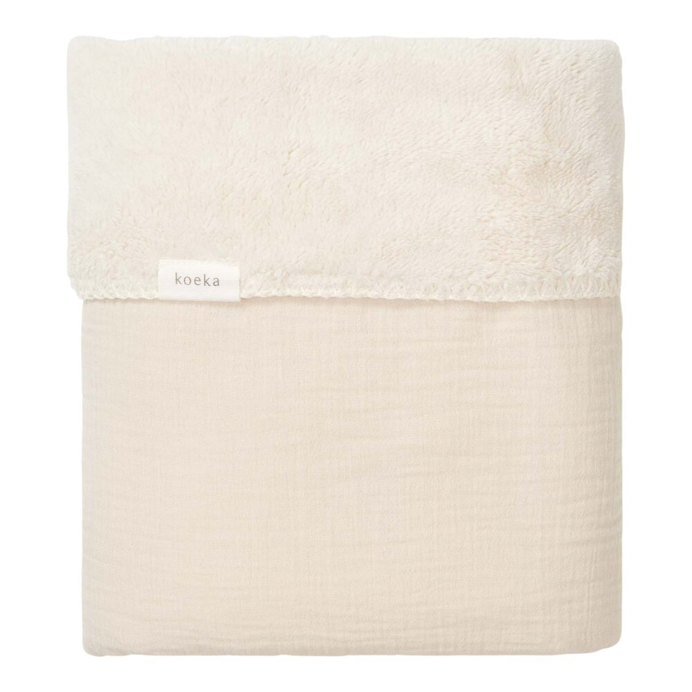 Ledikantdeken teddy Faro 100x150 cm warm white