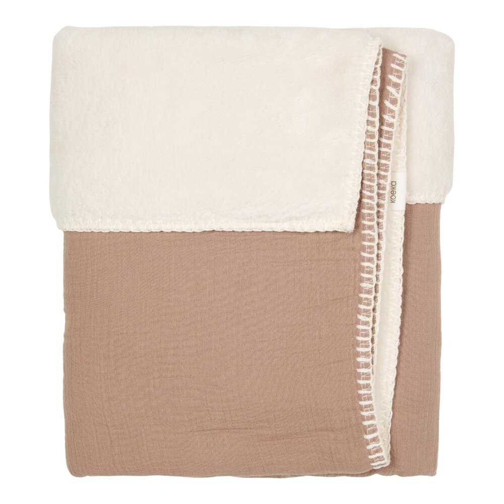 Ledikantdeken teddy Faro 100x150 cm caffe