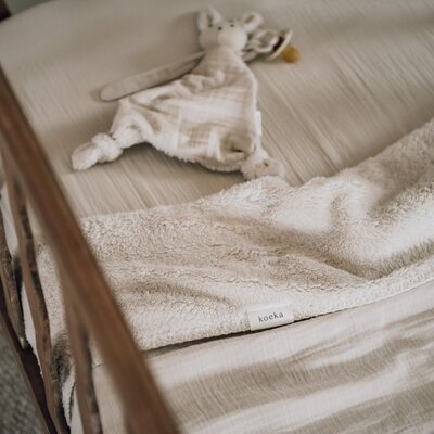 Ledikantdeken teddy Faro 100x150 cm warm white