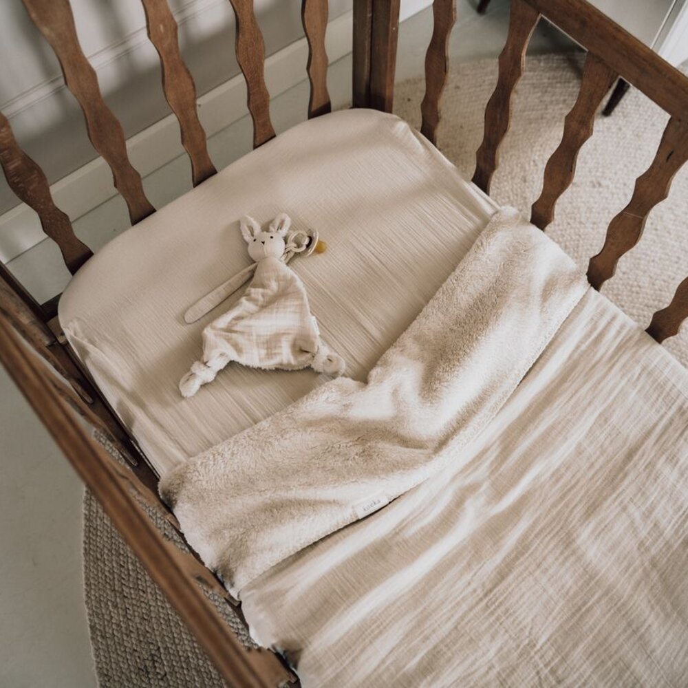 Ledikantdeken teddy Faro 100x150 cm warm white