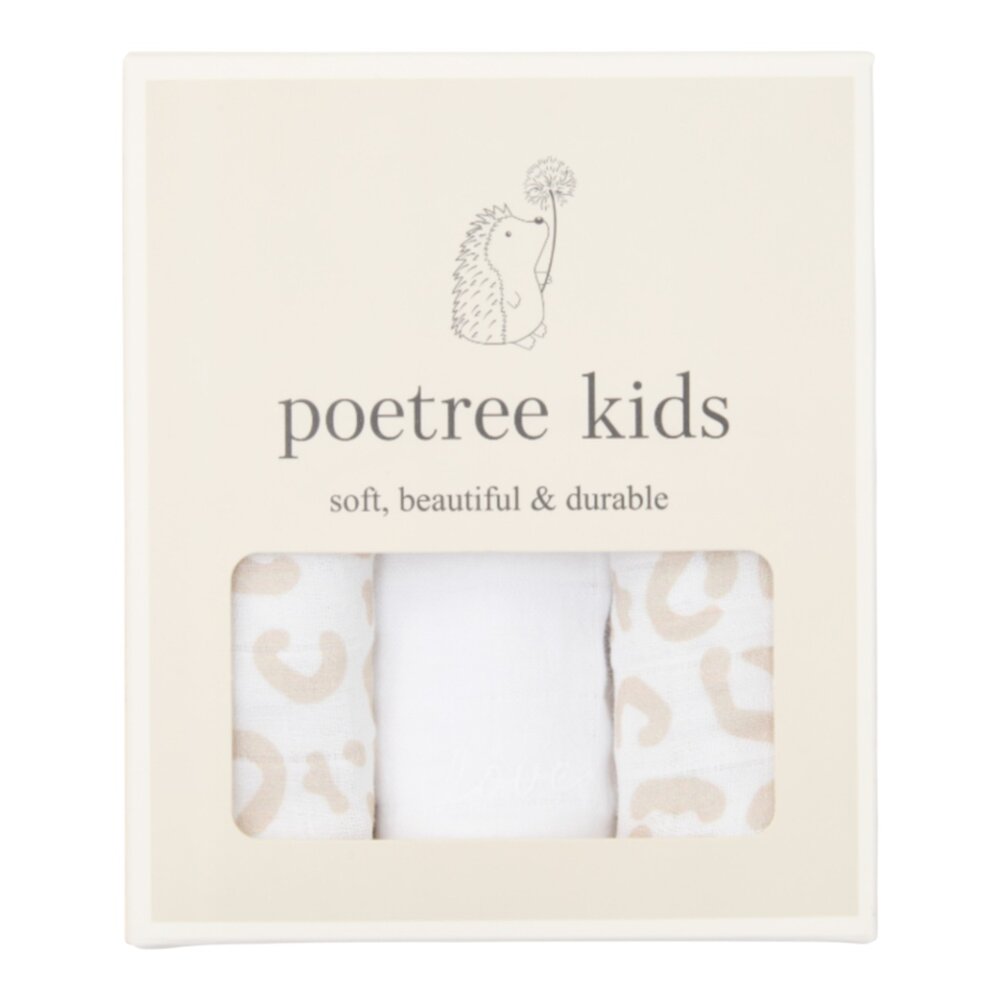 Tetra doekjes 60x60cm 3-pack luipaard print/camel/luipaard print Tetra doekjes 60x60cm 3-pack luipaard print/camel/luipaard print