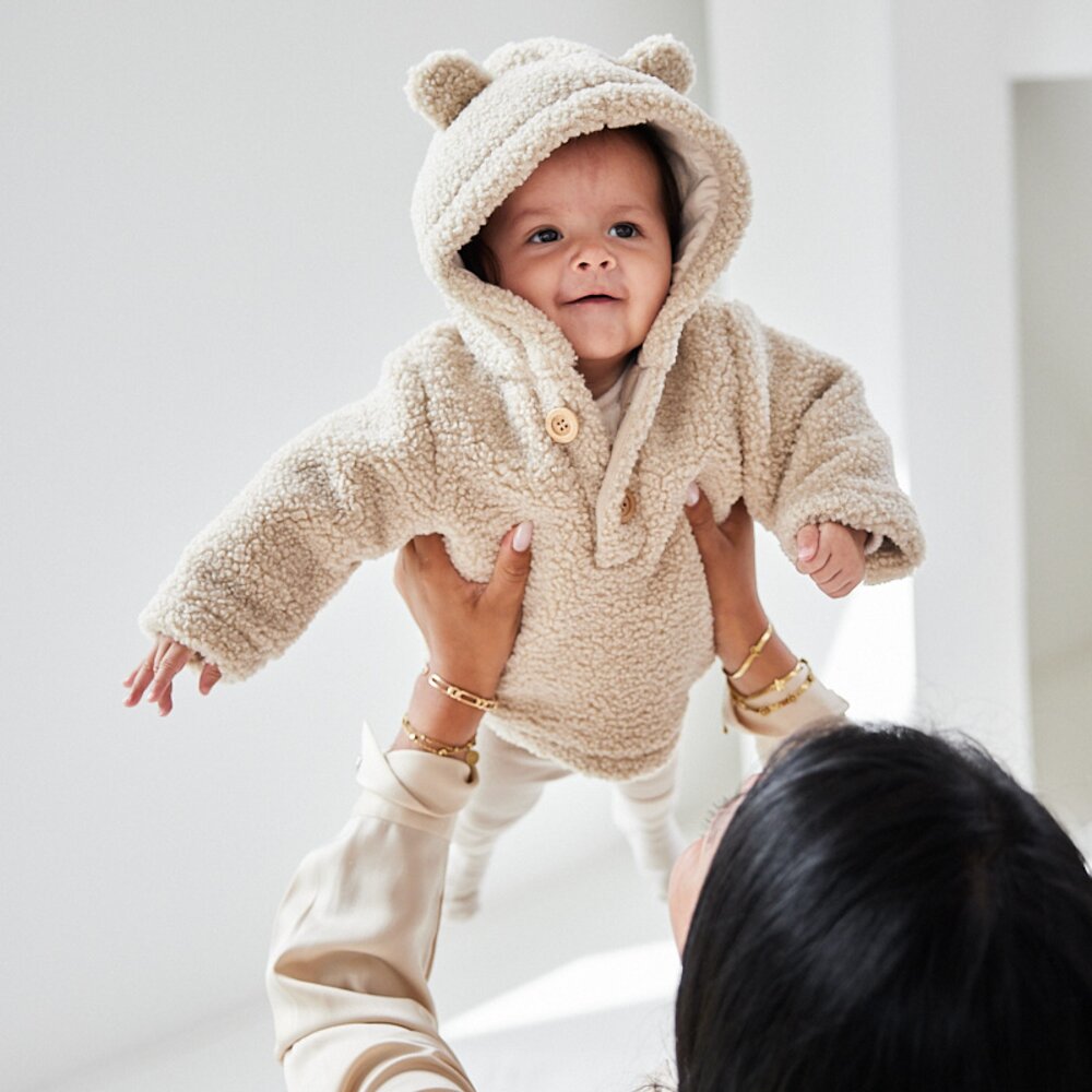 Babyjasje met zijritsen - Easy Zip - Novy teddy Beige