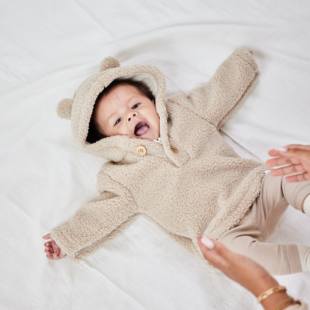 Babyjasje met zijritsen - Easy Zip - Novy teddy Beige