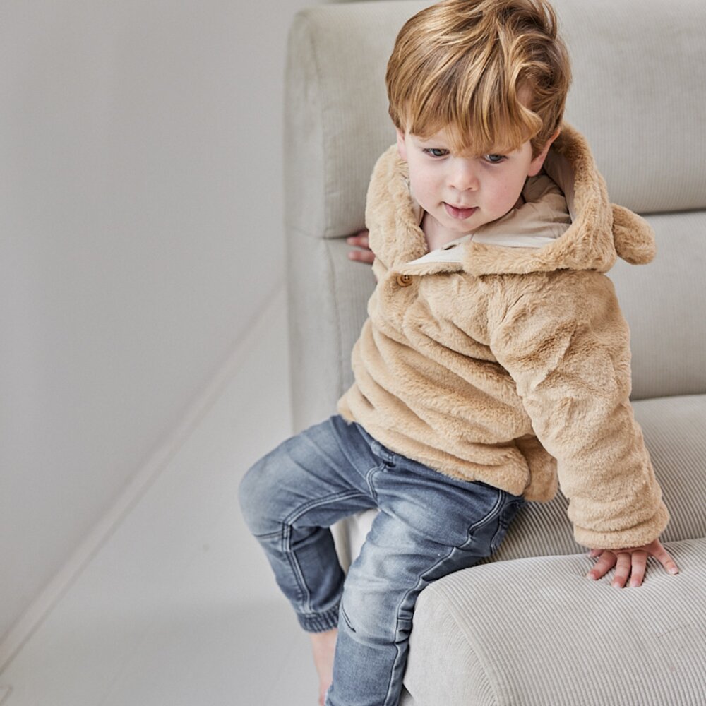 Babyjasje met zijritsen - Easy Zip - Novy teddy Beige