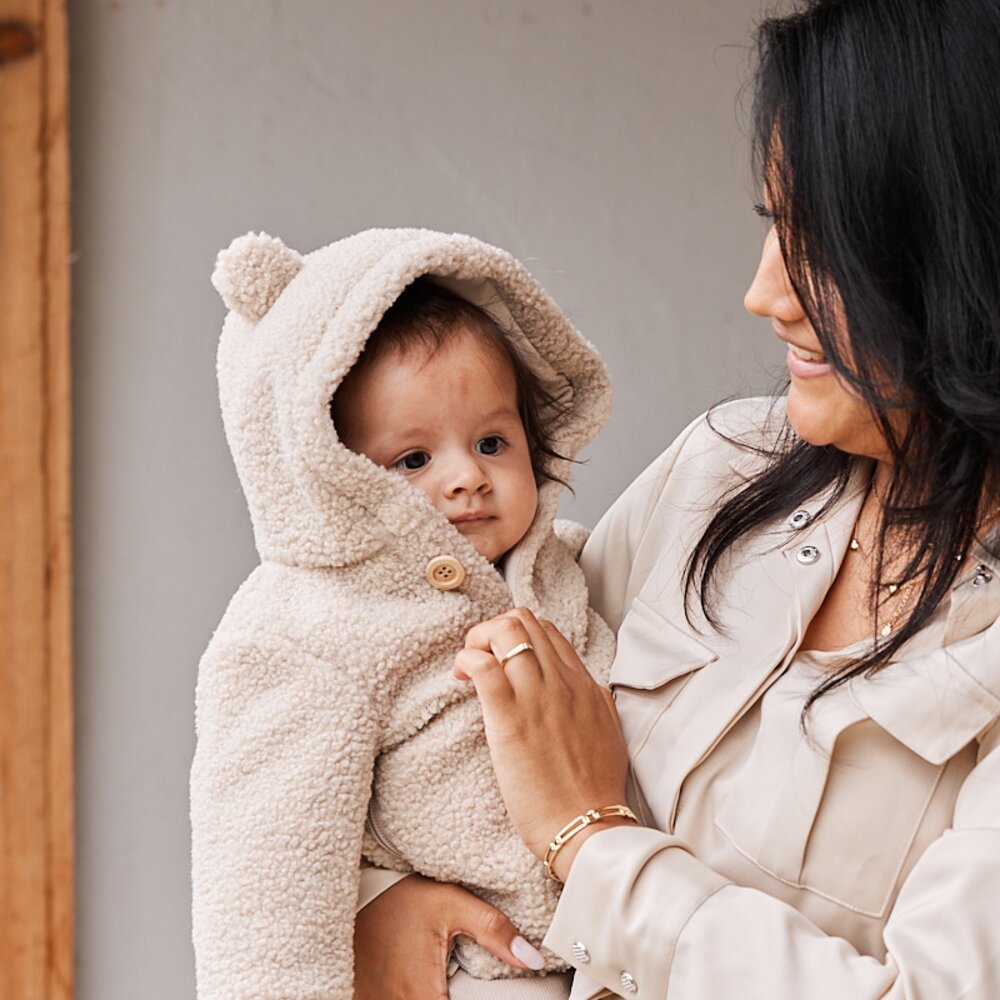 Babyjasje met zijritsen - Easy Zip - Novy teddy Beige