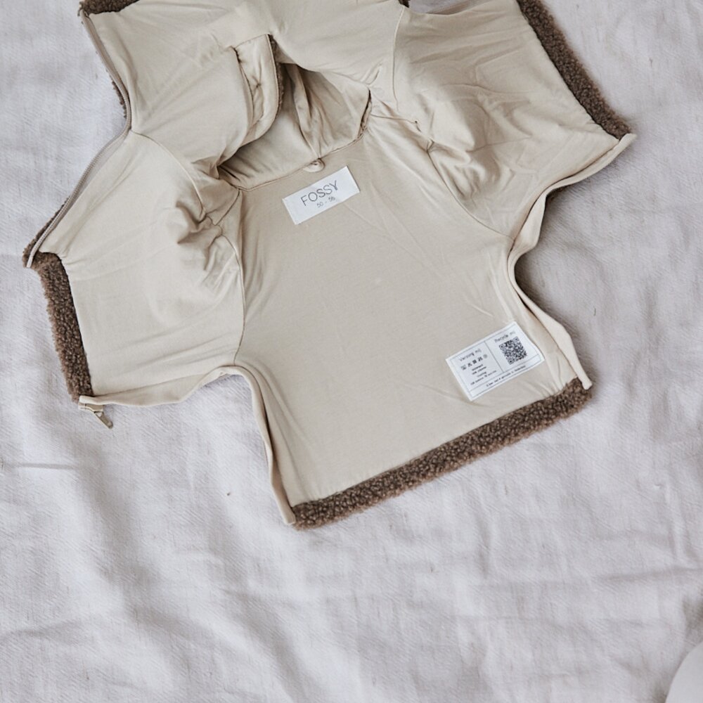 Babyjasje met zijritsen - Easy Zip - Novy teddy Dark brown