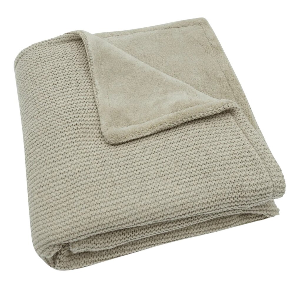 Deken Wieg 75x100cm Basic Knit Olive Green/ Fleece