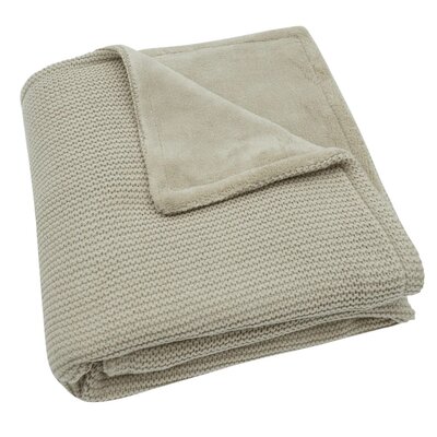 Deken Wieg 75x100cm Basic Knit Olive Green/ Fleece
