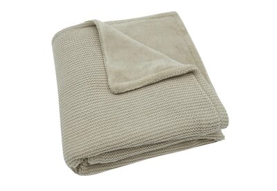 Deken Wieg 75x100cm Basic Knit Olive Green/ Fleece