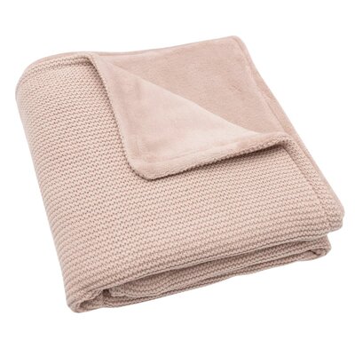 Deken Wieg 75x100cm Basic Knit Wild Rose / fleece
