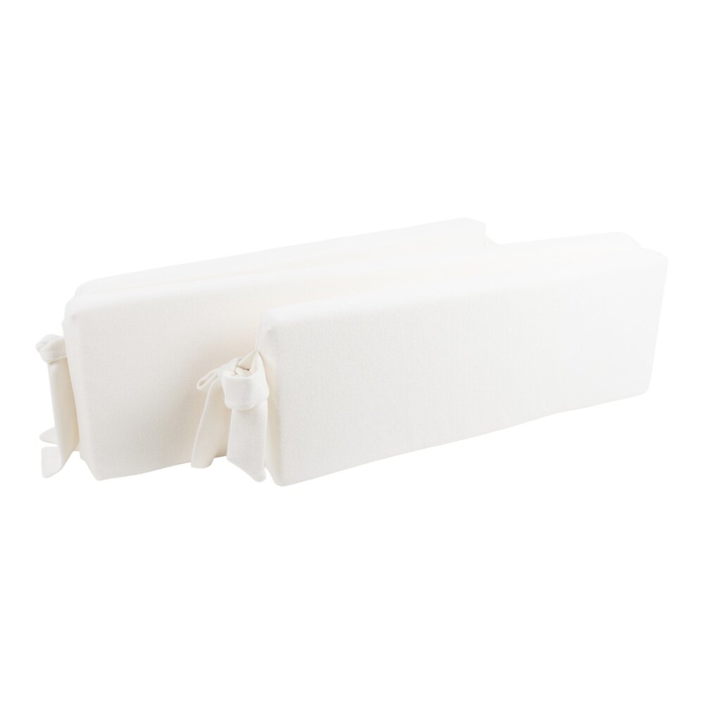 enkele parkomrander angora ivoor + lintstrikken angora ivoor met vulling mousse 5cm dikte